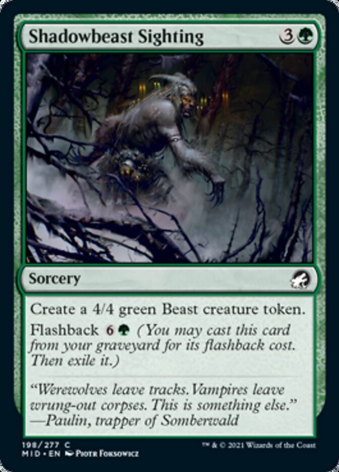 Shadowbeast Sighting [Innistrad: Midnight Hunt] MTG Single Magic: The Gathering    | Red Claw Gaming