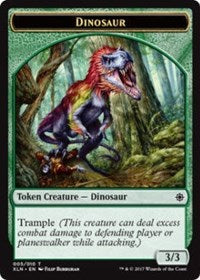 Dinosaur // Treasure (009) Double-Sided Token [Ixalan Tokens] MTG Single Magic: The Gathering    | Red Claw Gaming