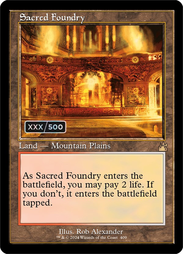 Sacred Foundry (Retro) (Serialized) [Ravnica Remastered] MTG Single Magic: The Gathering    | Red Claw Gaming