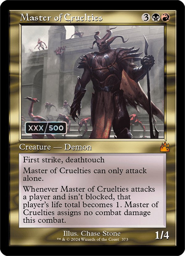 Master of Cruelties (Retro) (Serialized) [Ravnica Remastered] MTG Single Magic: The Gathering    | Red Claw Gaming