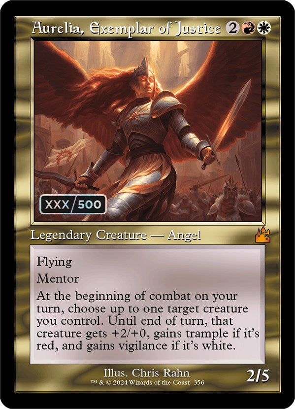 Aurelia, Exemplar of Justice (Retro) (Serialized) [Ravnica Remastered] MTG Single Magic: The Gathering    | Red Claw Gaming