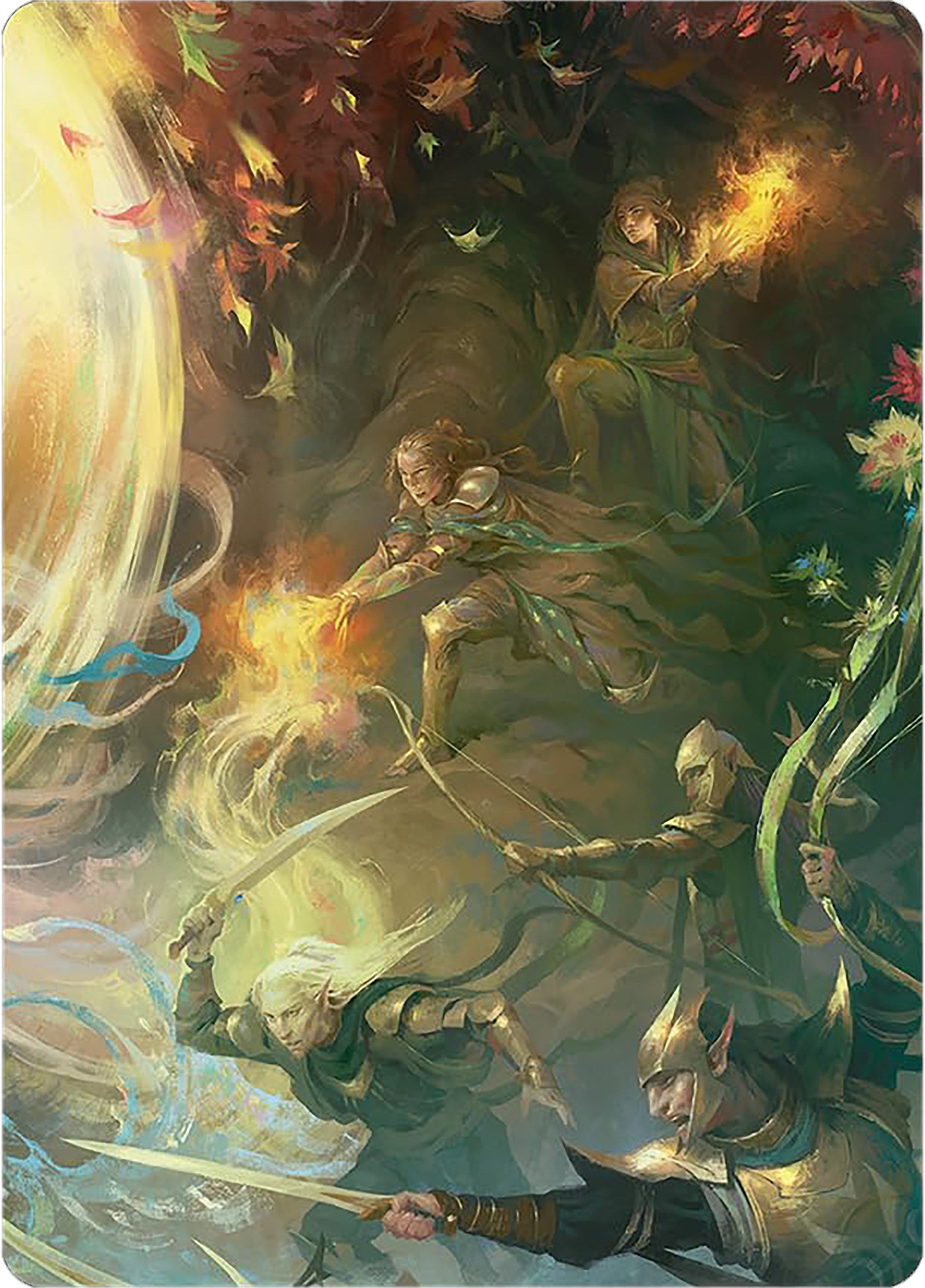 Rally the Galadhrim Art Card [The Lord of the Rings: Tales of Middle-earth Art Series] MTG Single Magic: The Gathering    | Red Claw Gaming