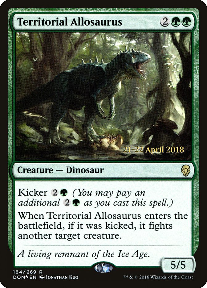 Territorial Allosaurus [Dominaria Prerelease Promos] MTG Single Magic: The Gathering    | Red Claw Gaming