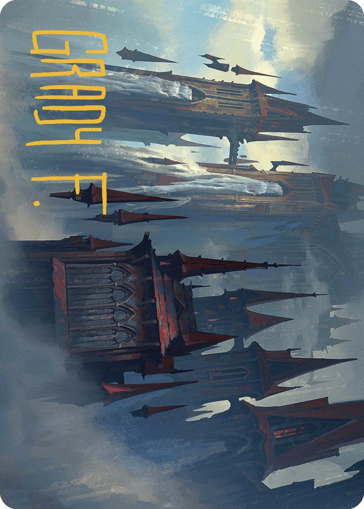 Thundering Falls Art Card (Gold-Stamped Signature) [Murders at Karlov Manor Art Series] MTG Single Magic: The Gathering    | Red Claw Gaming