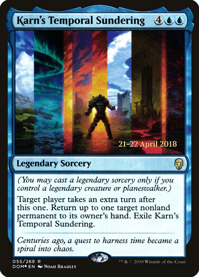 Karn's Temporal Sundering [Dominaria Prerelease Promos] MTG Single Magic: The Gathering    | Red Claw Gaming