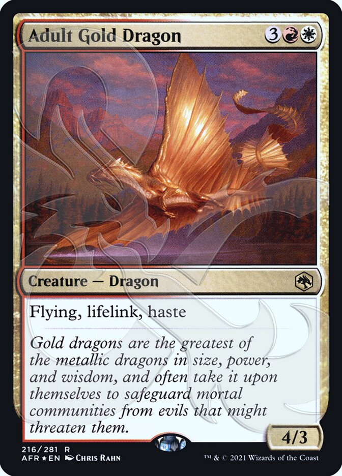 Adult Gold Dragon (Ampersand Promo) [Dungeons & Dragons: Adventures in the Forgotten Realms Promos] MTG Single Magic: The Gathering    | Red Claw Gaming