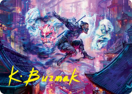 Thousand-Faced Shadow Art Card (Gold-Stamped Signature) [Kamigawa: Neon Dynasty Art Series] MTG Single Magic: The Gathering    | Red Claw Gaming