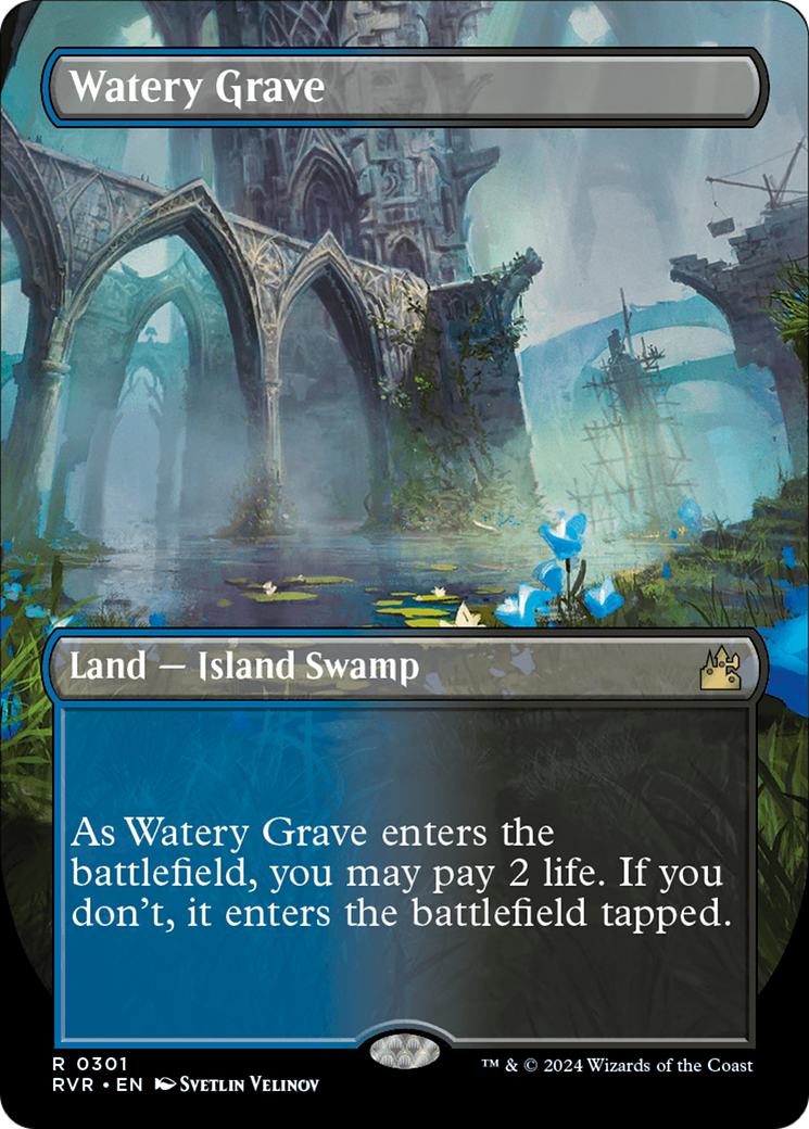 Watery Grave (Borderless) [Ravnica Remastered] MTG Single Magic: The Gathering    | Red Claw Gaming