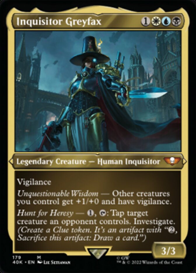 Inquisitor Greyfax (Display Commander) (Surge Foil) [Warhammer 40,000] MTG Single Magic: The Gathering    | Red Claw Gaming