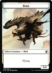 Bird (001) // Sculpture Double-Sided Token [Commander 2019 Tokens] MTG Single Magic: The Gathering    | Red Claw Gaming