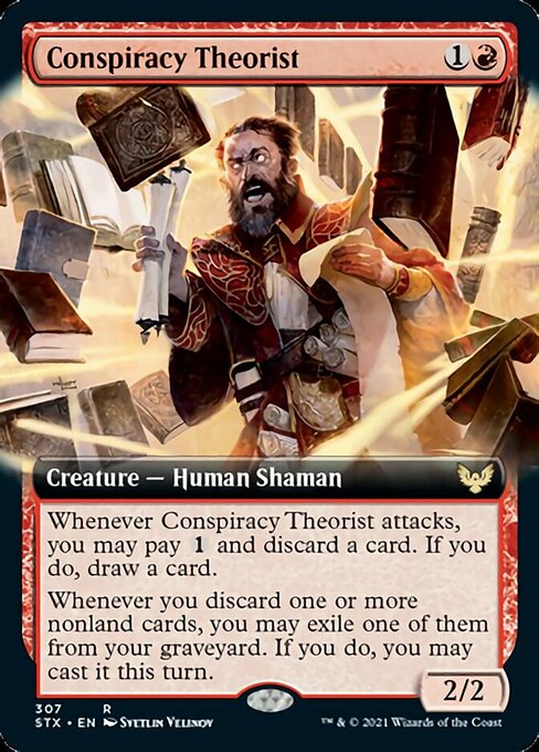 Conspiracy Theorist (Extended Art) [Strixhaven: School of Mages] MTG Single Magic: The Gathering    | Red Claw Gaming