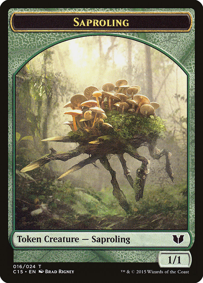 Snake (021) // Saproling Double-Sided Token [Commander 2015 Tokens] MTG Single Magic: The Gathering    | Red Claw Gaming