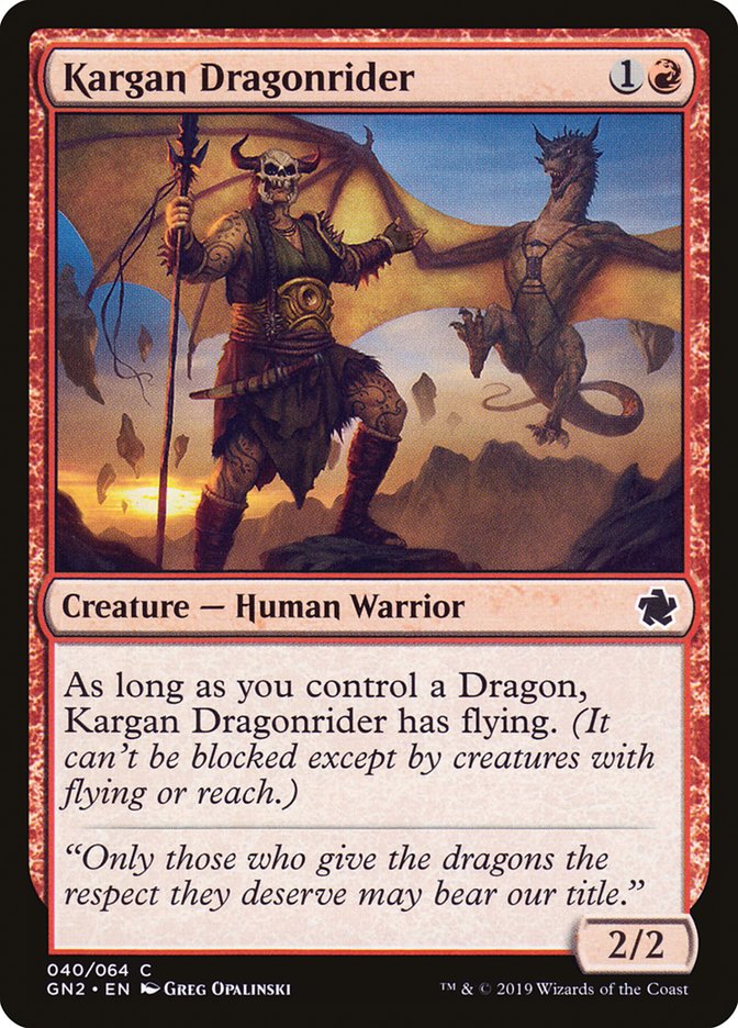 Kargan Dragonrider [Game Night 2019] MTG Single Magic: The Gathering    | Red Claw Gaming