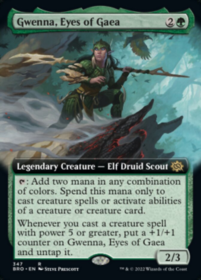 Gwenna, Eyes of Gaea (Extended Art) [The Brothers' War] MTG Single Magic: The Gathering    | Red Claw Gaming