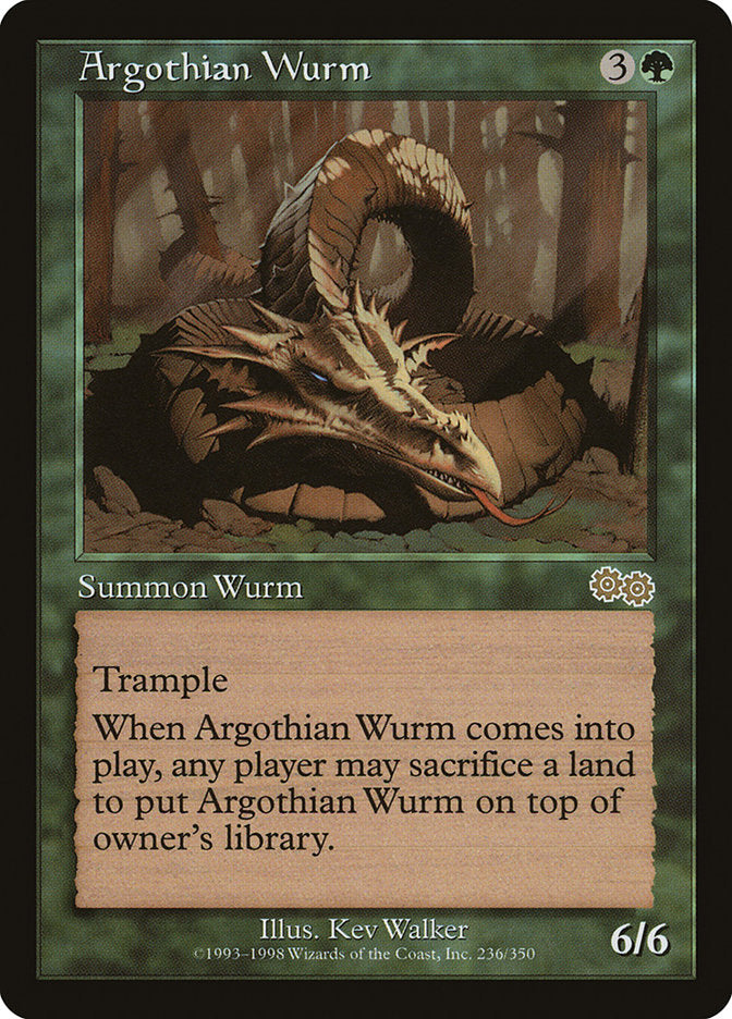 Argothian Wurm [Urza's Saga] MTG Single Magic: The Gathering    | Red Claw Gaming