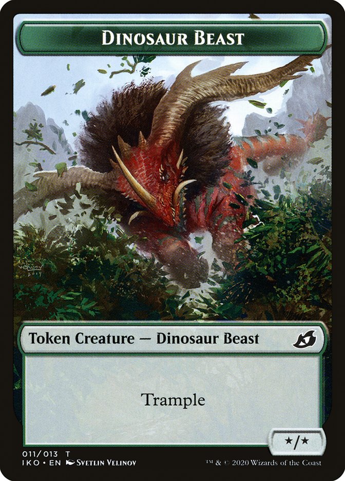 Dinosaur Beast Token [Ikoria: Lair of Behemoths Tokens] MTG Single Magic: The Gathering    | Red Claw Gaming