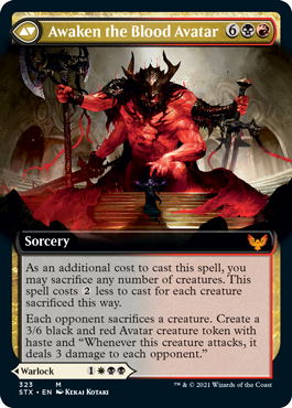 Extus, Oriq Overlord // Awaken the Blood Avatar (Extended Art) [Strixhaven: School of Mages] MTG Single Magic: The Gathering    | Red Claw Gaming