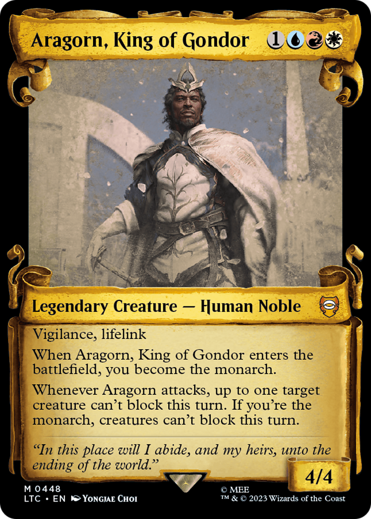 Aragorn, King of Gondor [The Lord of the Rings: Tales of Middle-Earth Commander Showcase Scrolls] MTG Single Magic: The Gathering    | Red Claw Gaming