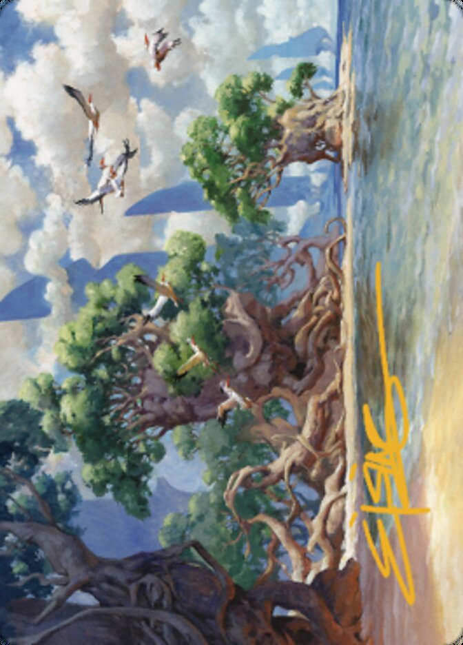 Yavimaya Coast Art Card (Gold-Stamped Signature) [Dominaria United Art Series] MTG Single Magic: The Gathering    | Red Claw Gaming