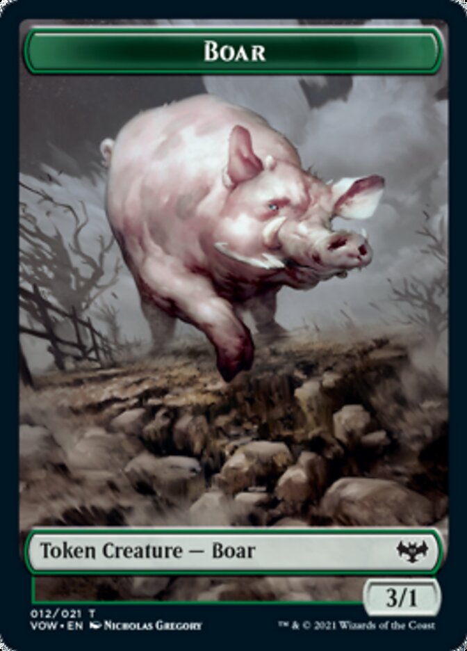 Zombie (008) // Boar Double-Sided Token [Innistrad: Crimson Vow Tokens] MTG Single Magic: The Gathering    | Red Claw Gaming