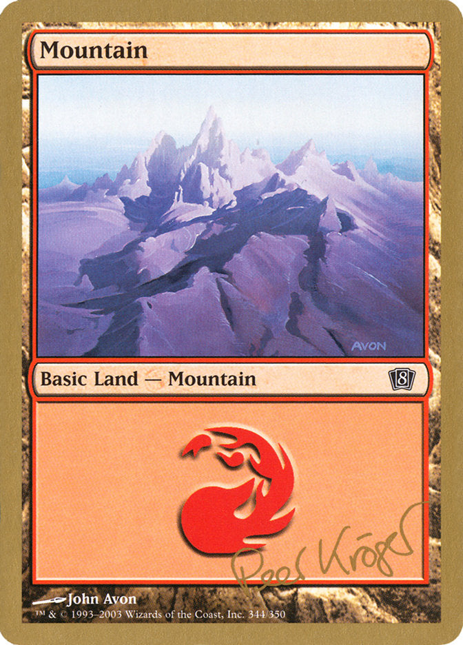 Mountain (344) (Peer Kroger) [World Championship Decks 2003] MTG Single Magic: The Gathering    | Red Claw Gaming
