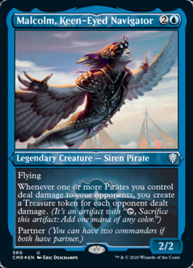 Malcolm, Keen-Eyed Navigator (Etched) [Commander Legends] MTG Single Magic: The Gathering    | Red Claw Gaming