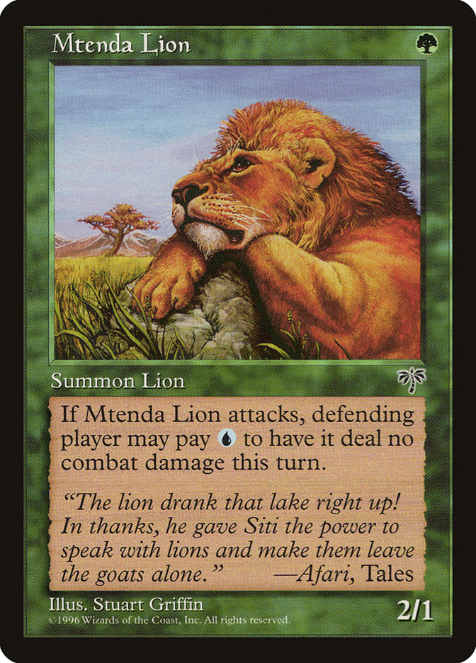 Mtenda Lion [Mirage] MTG Single Magic: The Gathering    | Red Claw Gaming