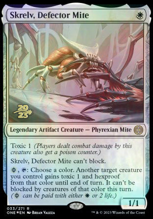 Skrelv, Defector Mite [Phyrexia: All Will Be One Prerelease Promos] MTG Single Magic: The Gathering    | Red Claw Gaming