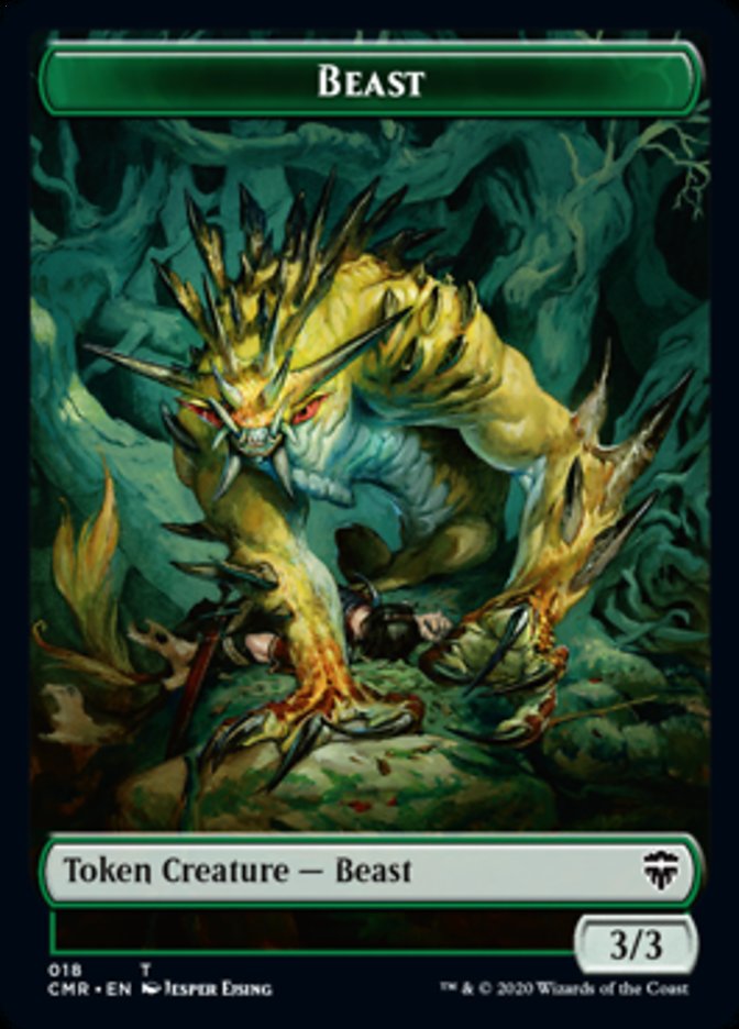 Beast (18) // Beast (19) Double-Sided Token [Commander Legends Tokens] MTG Single Magic: The Gathering    | Red Claw Gaming