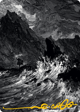 Island Art Card (Gold-Stamped Signature) [Innistrad: Midnight Hunt Art Series] MTG Single Magic: The Gathering    | Red Claw Gaming