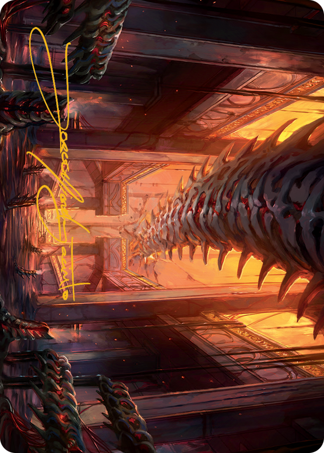 Bloodfell Caves Art Card (Gold-Stamped Signature) [March of the Machine Art Series] MTG Single Magic: The Gathering    | Red Claw Gaming