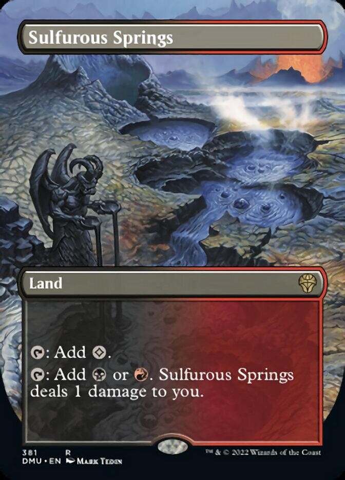 Sulfurous Springs (Borderless Alternate Art) [Dominaria United] MTG Single Magic: The Gathering    | Red Claw Gaming
