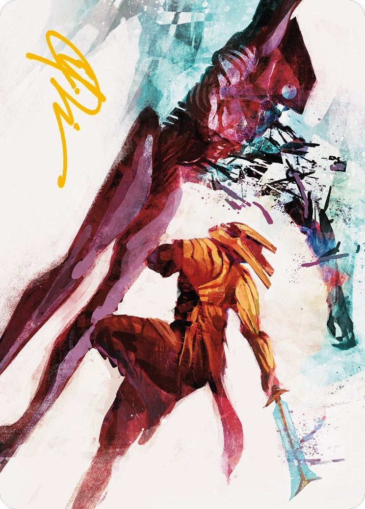 Hexgold Slash Art Card (Gold-Stamped Signature) [Phyrexia: All Will Be One Art Series] MTG Single Magic: The Gathering    | Red Claw Gaming