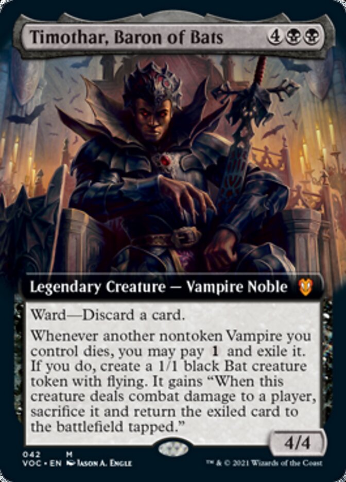 Timothar, Baron of Bats (Extended Art) [Innistrad: Crimson Vow Commander] MTG Single Magic: The Gathering    | Red Claw Gaming