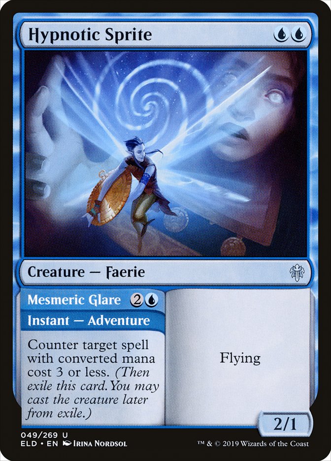 Hypnotic Sprite // Mesmeric Glare [Throne of Eldraine] MTG Single Magic: The Gathering    | Red Claw Gaming