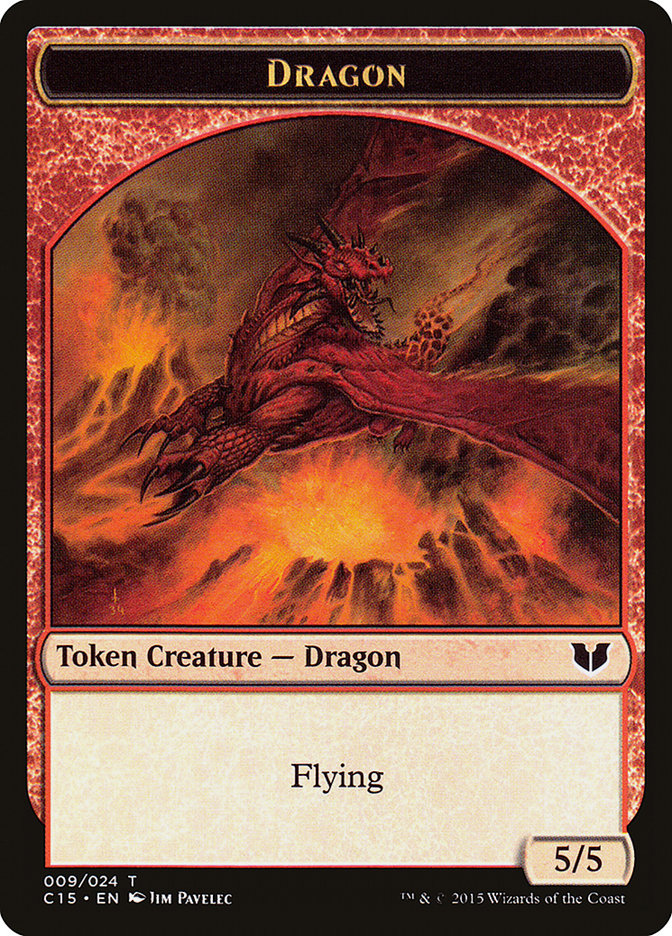 Spider // Dragon Double-Sided Token [Commander 2015 Tokens] MTG Single Magic: The Gathering    | Red Claw Gaming