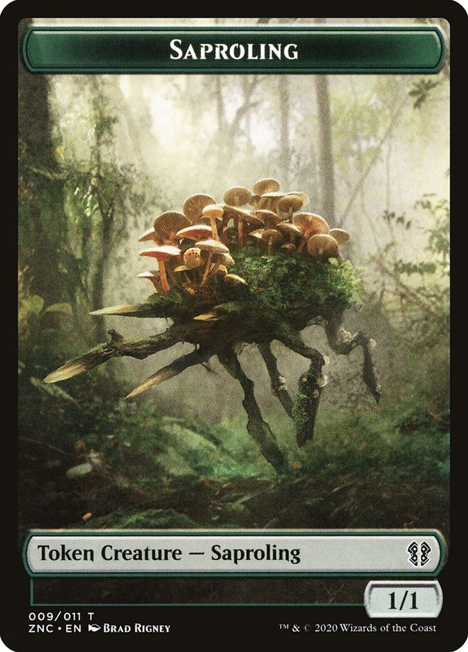 Beast // Saproling Double-Sided Token [Zendikar Rising Commander Tokens] MTG Single Magic: The Gathering    | Red Claw Gaming