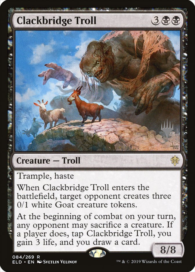 Clackbridge Troll (Promo Pack) [Throne of Eldraine Promos] MTG Single Magic: The Gathering    | Red Claw Gaming