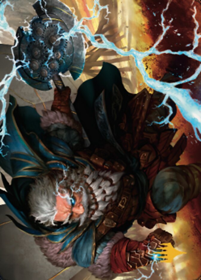 Electrostatic Infantry Art Card (Gold-Stamped Signature) [Dominaria United Art Series] MTG Single Magic: The Gathering    | Red Claw Gaming