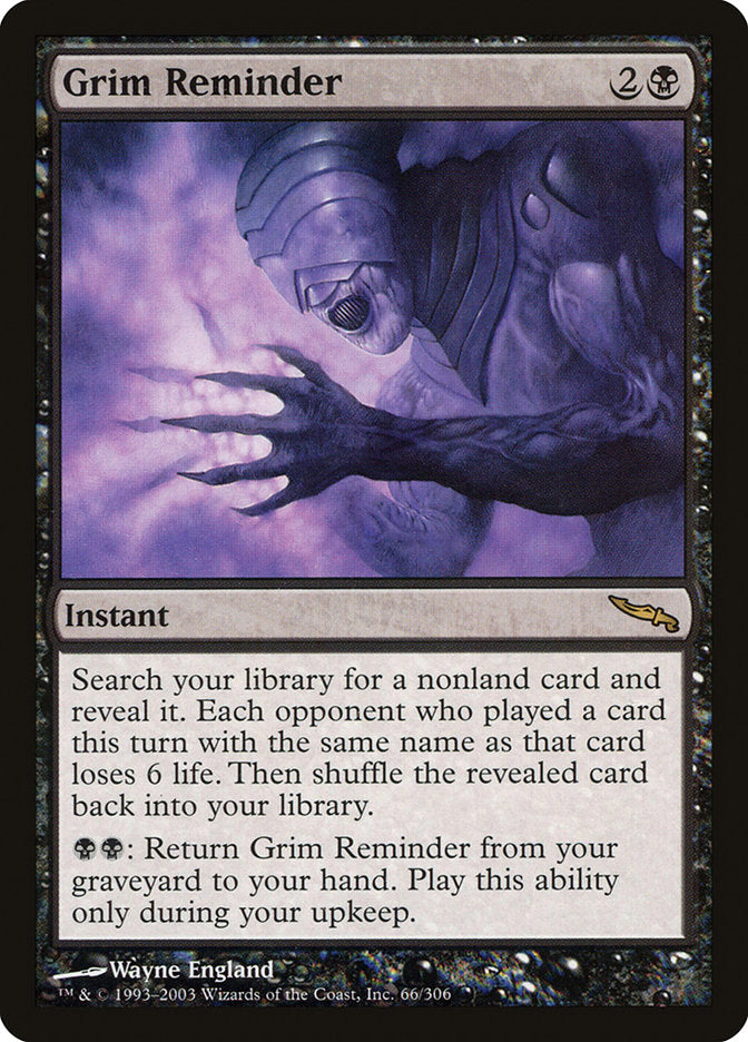 Grim Reminder [Mirrodin] MTG Single Magic: The Gathering    | Red Claw Gaming