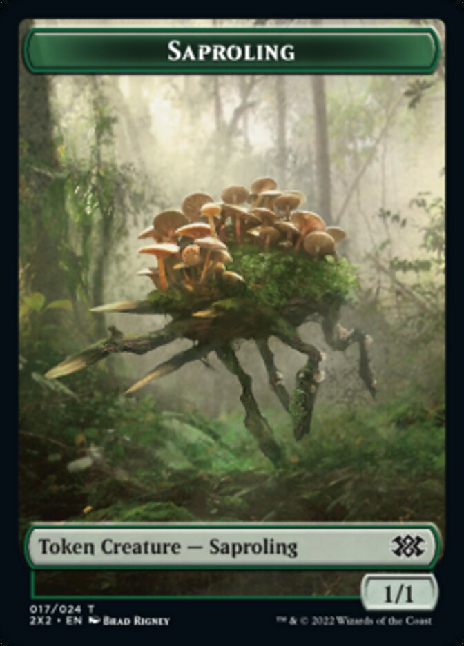 Saproling // Phyrexian Golem Double-Sided Token [Double Masters 2022 Tokens] MTG Single Magic: The Gathering    | Red Claw Gaming