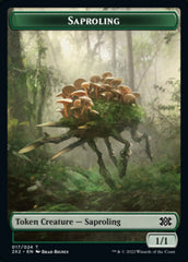 Saproling // Monk Double-Sided Token [Double Masters 2022 Tokens] MTG Single Magic: The Gathering    | Red Claw Gaming