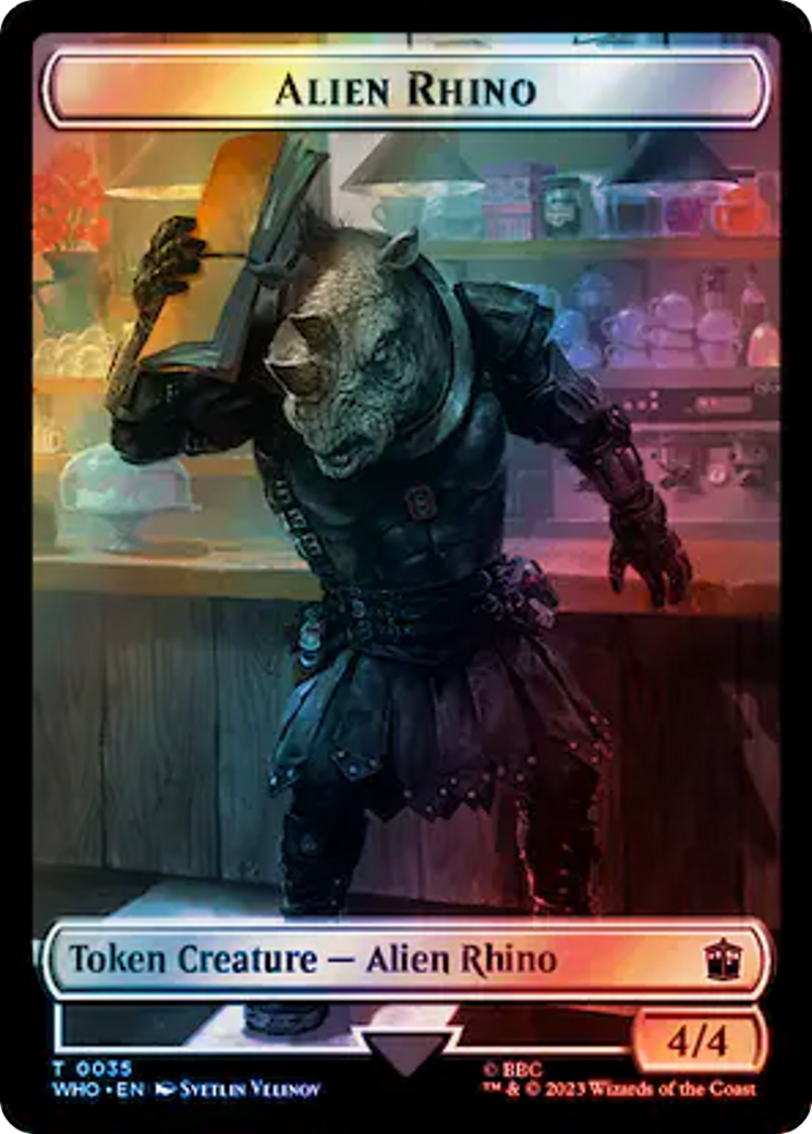 Alien Rhino // Food (0058) Double-Sided Token (Surge Foil) [Doctor Who Tokens] MTG Single Magic: The Gathering    | Red Claw Gaming