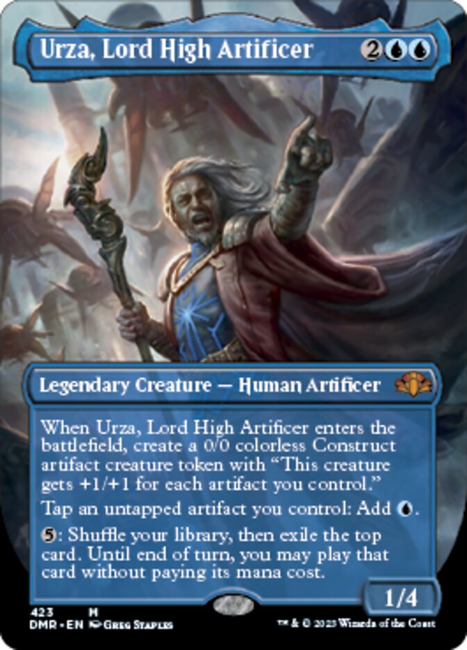 Urza, Lord High Artificer (Borderless Alternate Art) [Dominaria Remastered] MTG Single Magic: The Gathering    | Red Claw Gaming