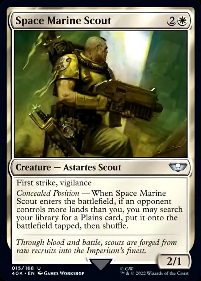 Space Marine Scout (Surge Foil) [Warhammer 40,000] MTG Single Magic: The Gathering    | Red Claw Gaming