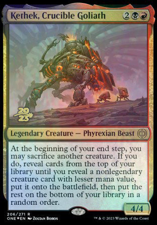 Kethek, Crucible Goliath [Phyrexia: All Will Be One Prerelease Promos] MTG Single Magic: The Gathering    | Red Claw Gaming