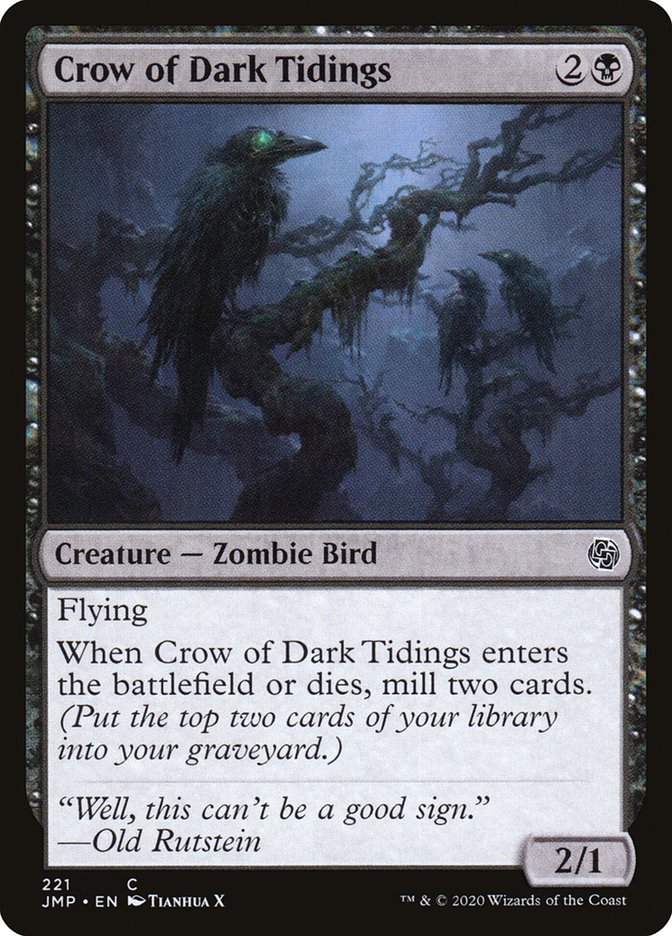 Crow of Dark Tidings [Jumpstart] MTG Single Magic: The Gathering    | Red Claw Gaming