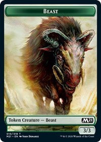 Beast // Saproling Double-Sided Token [Core Set 2021 Tokens] MTG Single Magic: The Gathering    | Red Claw Gaming