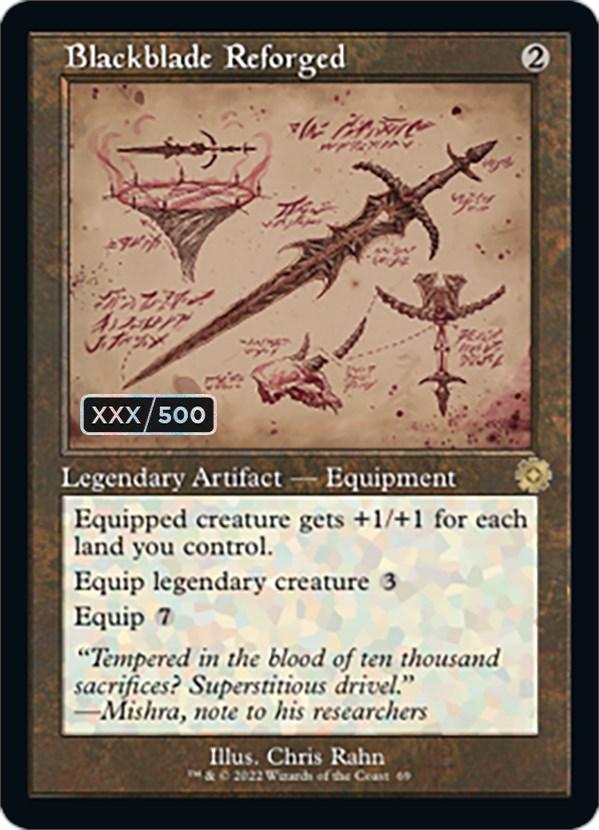 Blackblade Reforged (Retro Schematic) (Serialized) [The Brothers' War Retro Artifacts] MTG Single Magic: The Gathering    | Red Claw Gaming