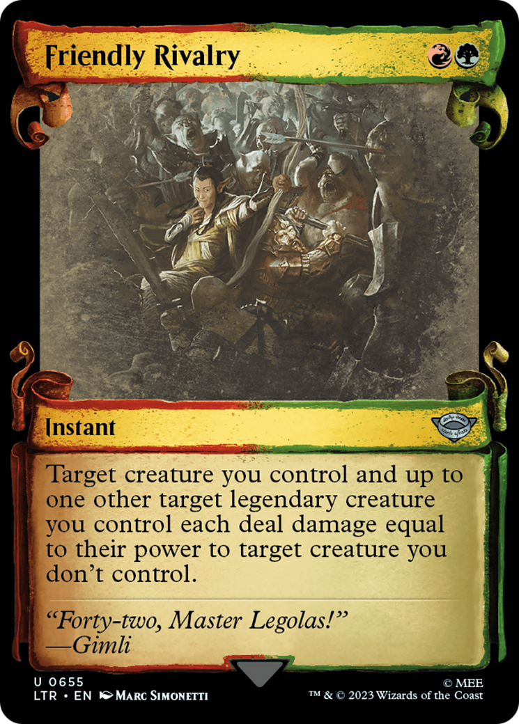 Friendly Rivalry [The Lord of the Rings: Tales of Middle-Earth Showcase Scrolls] MTG Single Magic: The Gathering    | Red Claw Gaming